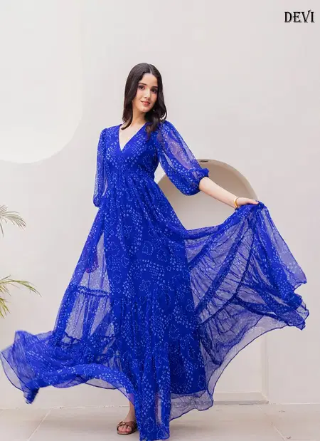 Devi Vol 10 By Aayaa Faux Gorgette Digital Print Western Dress Collection Suppliers In India